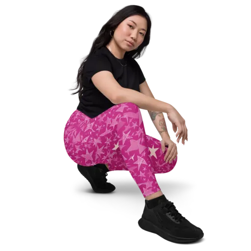 Fuchsia Skies on a Leggings with Pockets