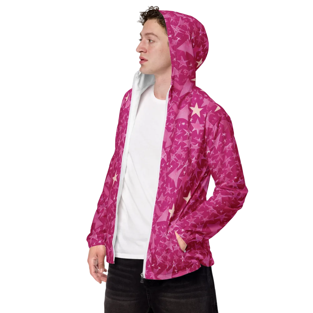 Fuchsia Skies on Men's Windbreaker — Left Front