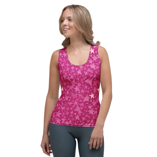 Fuchsia Skies on a Women's Tank Top