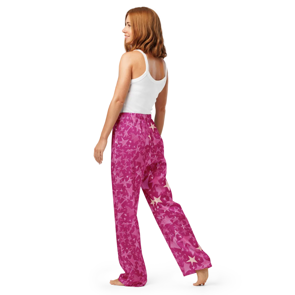 Fuchsia Skies on Women's Pajama Pants — Back