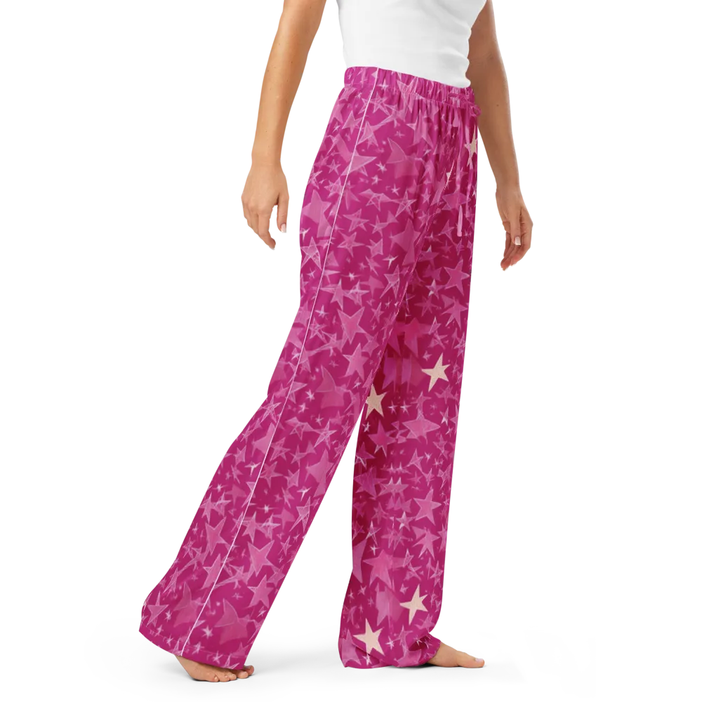 Fuchsia Skies on Women's Pajama Pants — Right Front