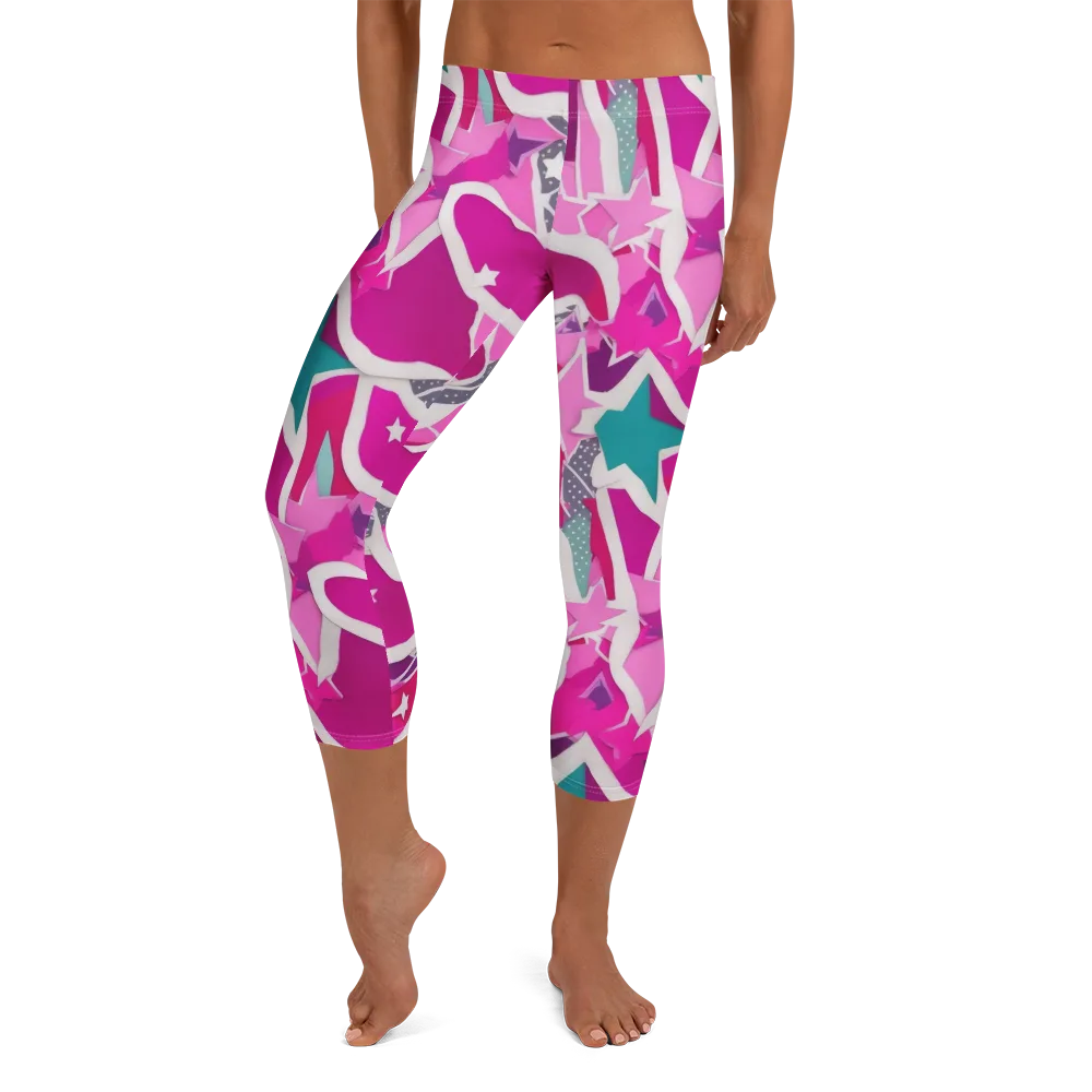 Ultraviolet Parade on Capri Leggings — Front