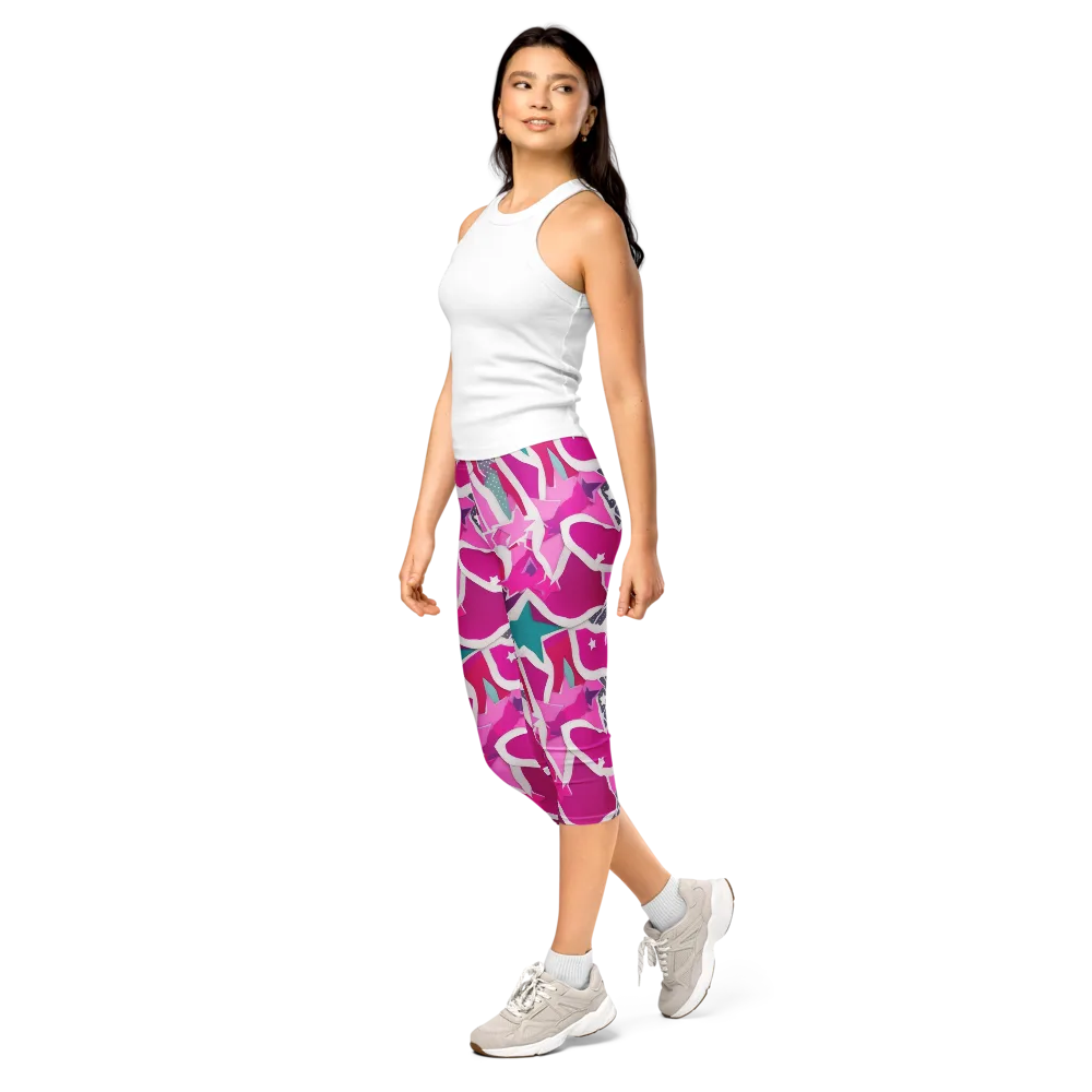 Ultraviolet Parade on Capri Leggings — Left Front