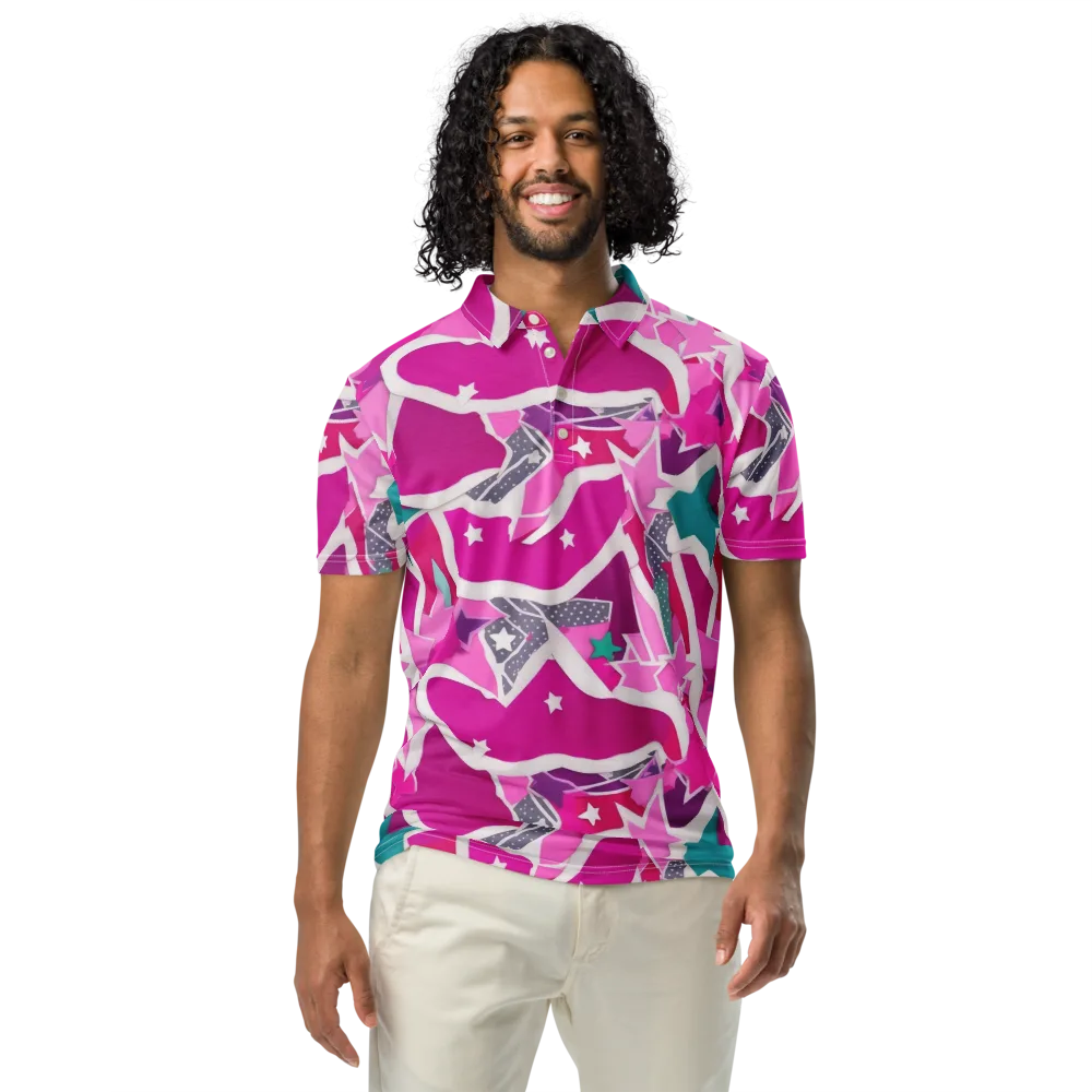 Ultraviolet Parade on Men's Slim Fit Polo Shirt — Front