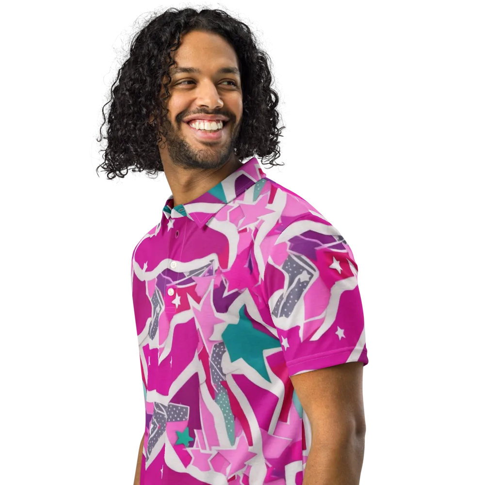 Ultraviolet Parade on Men's Slim Fit Polo Shirt — Left Front