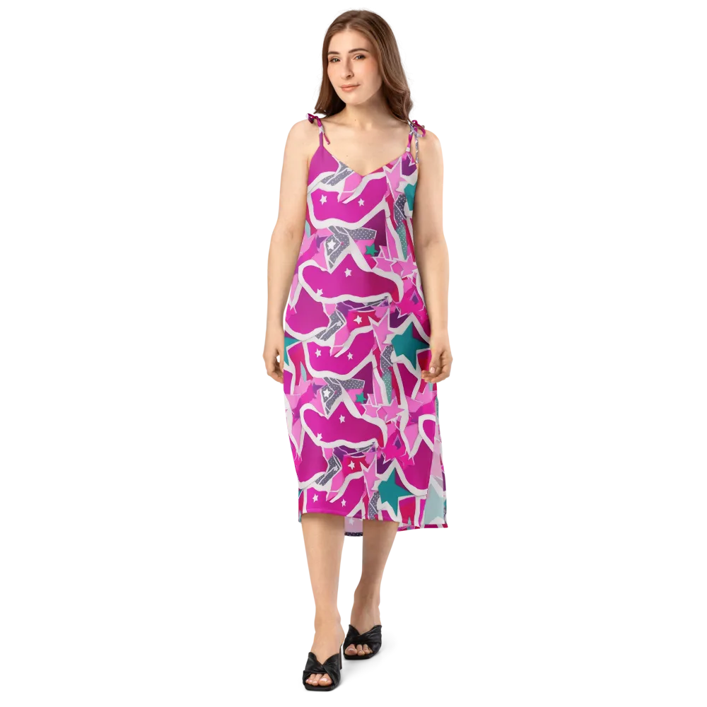 Ultraviolet Parade on Slip Dress — Front