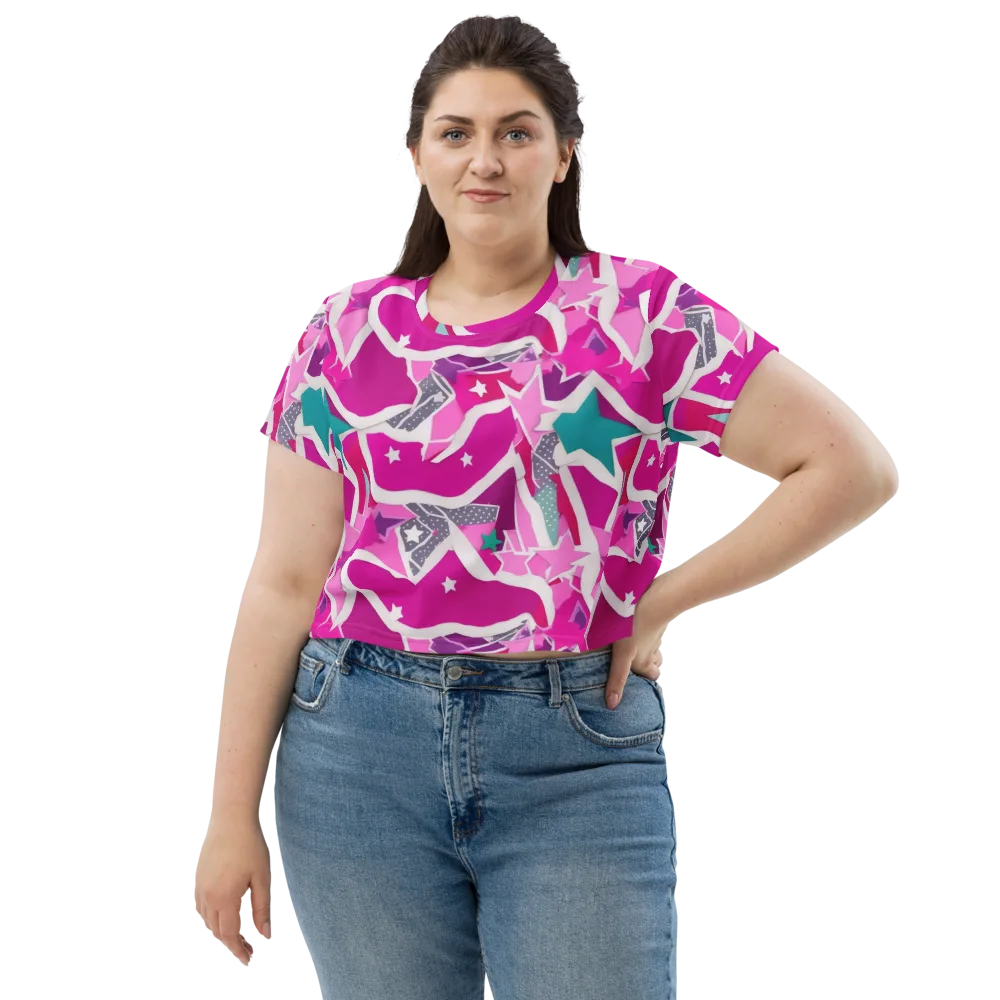 Ultraviolet Parade on Crop Tee — Front