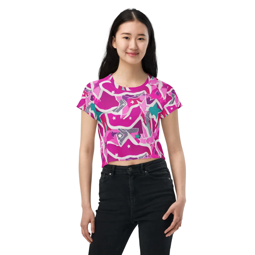 Ultraviolet Parade on Crop Tee — Front