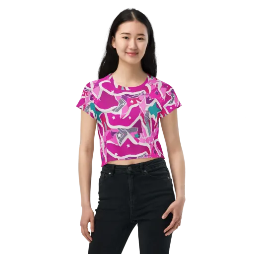 Ultraviolet Parade on a Crop Tee