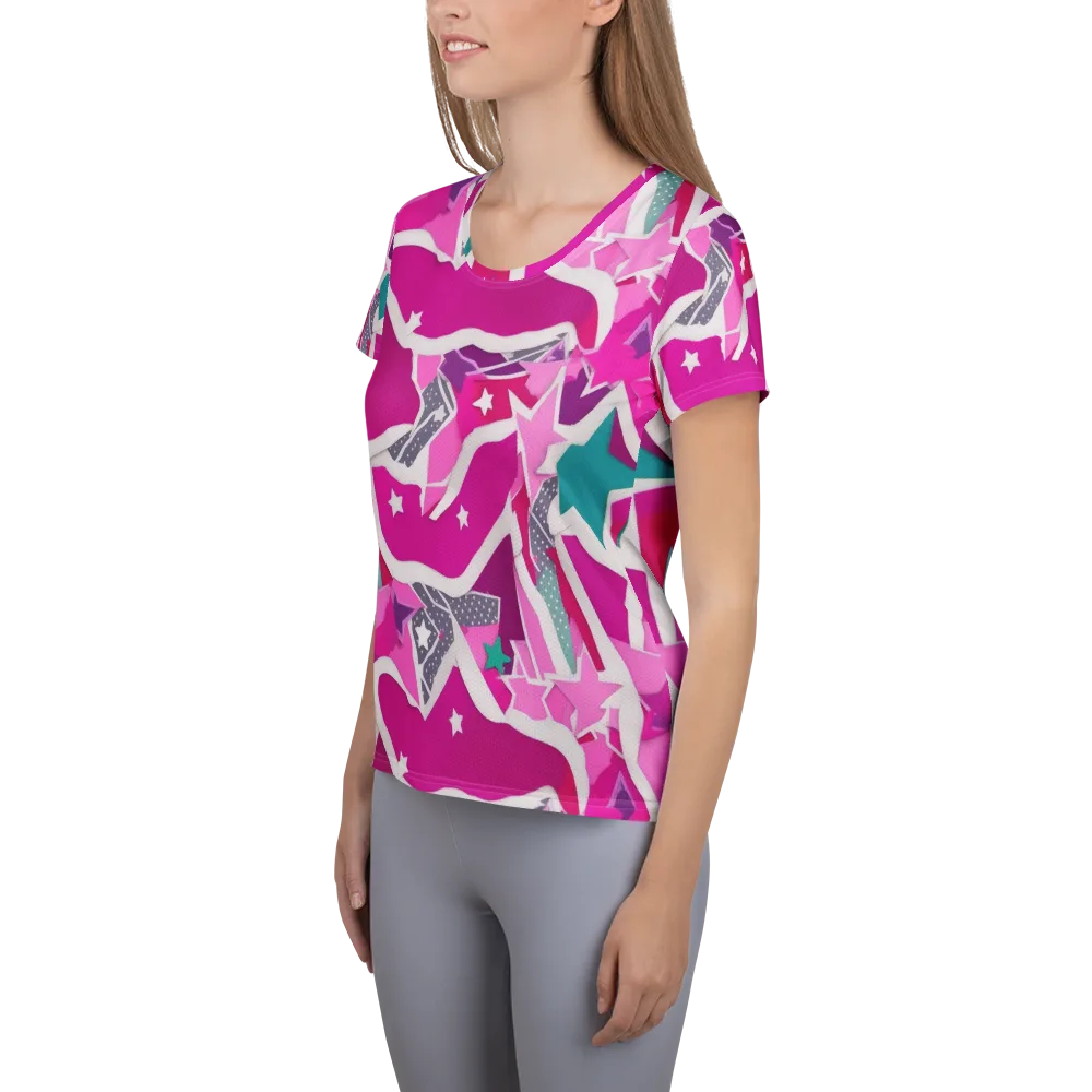 Ultraviolet Parade on Women's Athletic T-Shirt — Left
