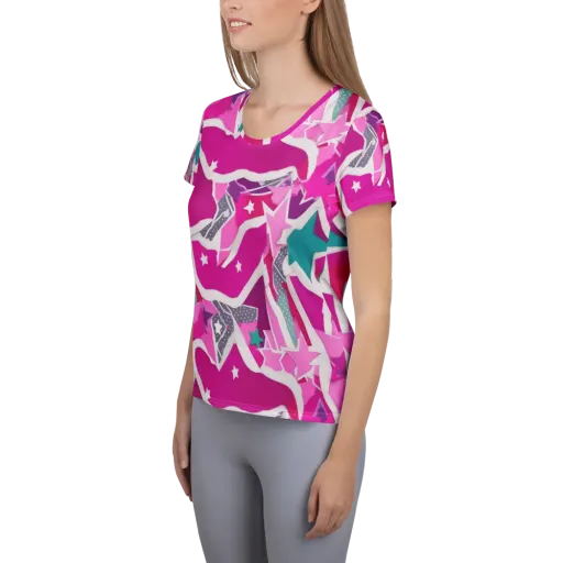 Ultraviolet Parade on a Women's Athletic T-Shirt