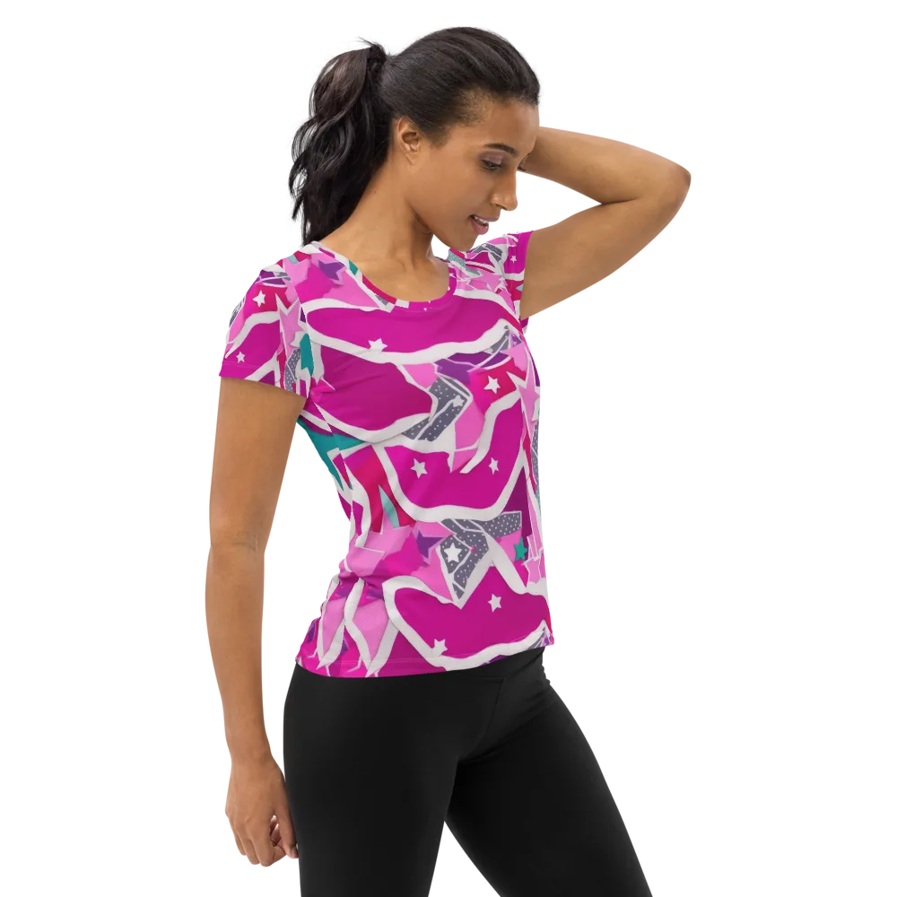 Ultraviolet Parade on Women's Athletic T-Shirt — Right