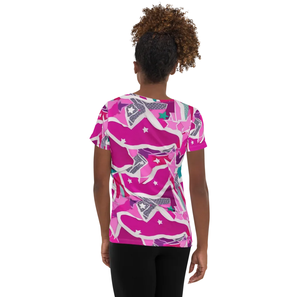 Ultraviolet Parade on Women's Athletic T-Shirt — Back