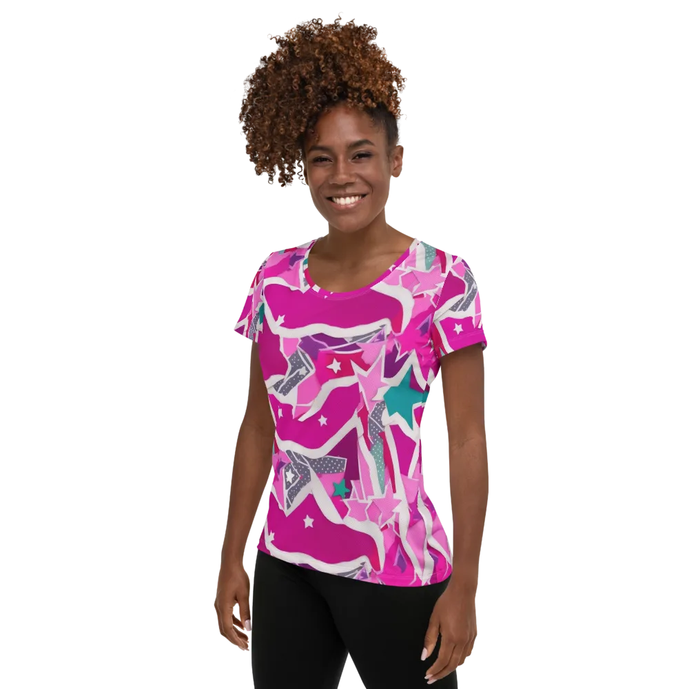 Ultraviolet Parade on Women's Athletic T-Shirt — Left