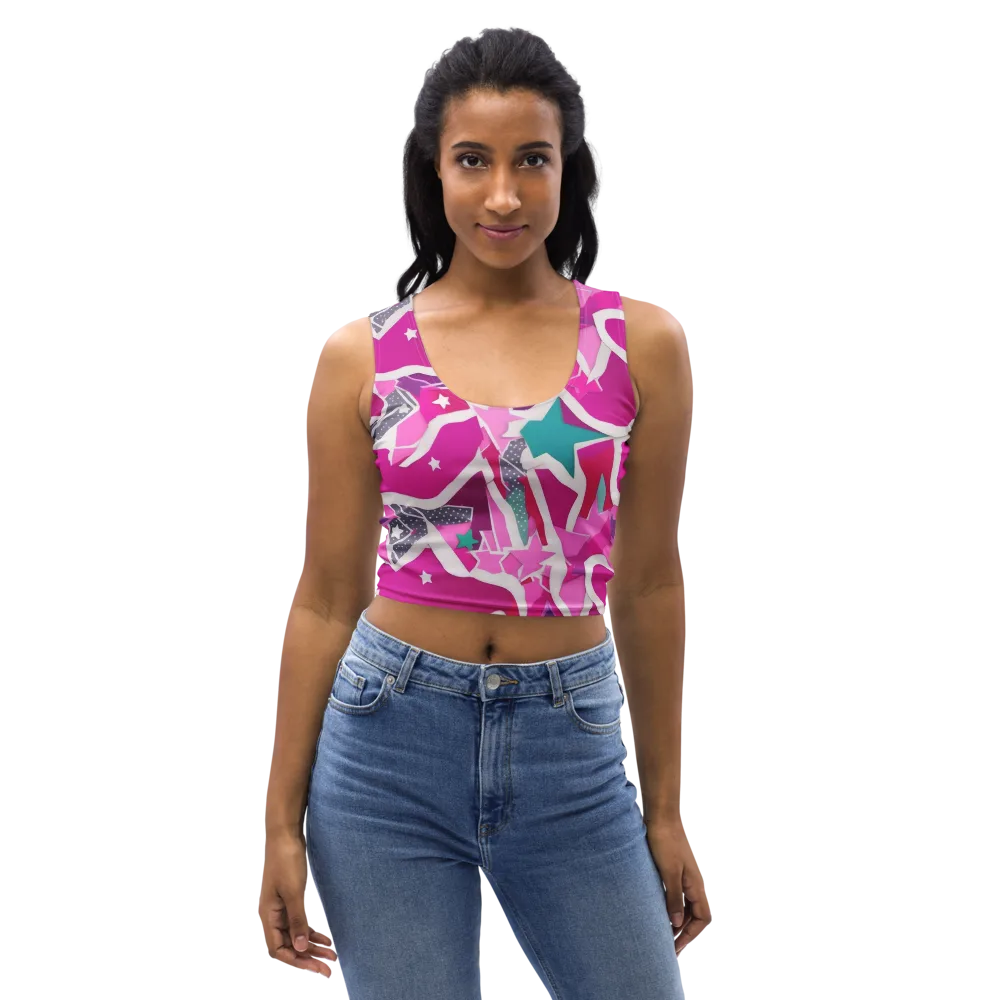 Ultraviolet Parade on Crop Top — Front