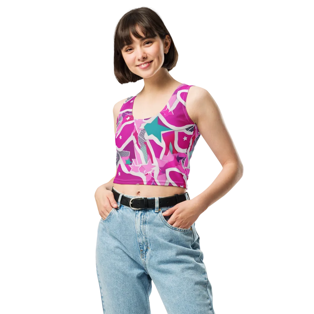 Ultraviolet Parade on Crop Top — Front