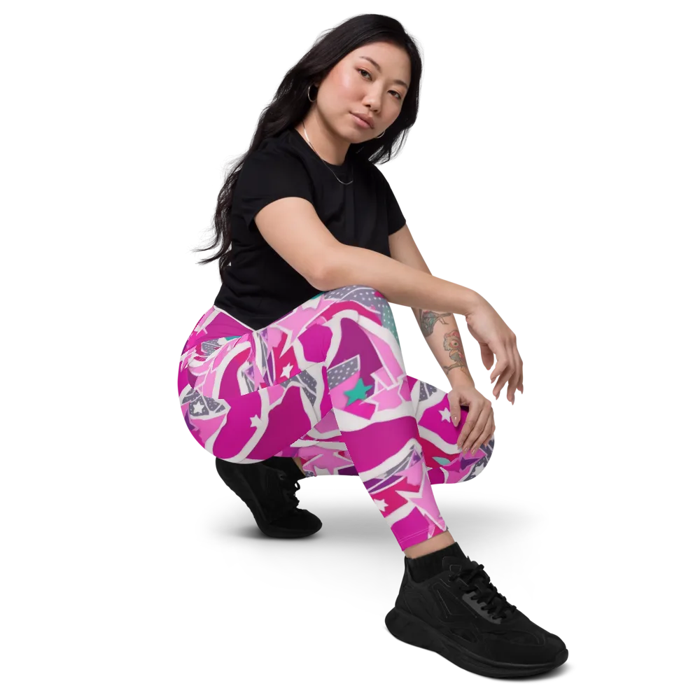 Ultraviolet Parade on Leggings with Pockets — Right Front