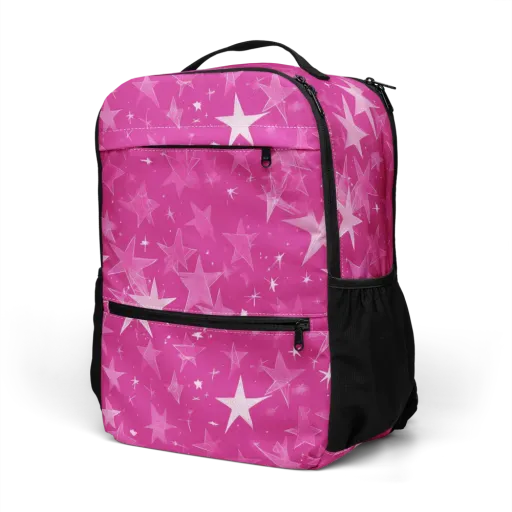 Magenta Meteor Shower on a Utility Backpack