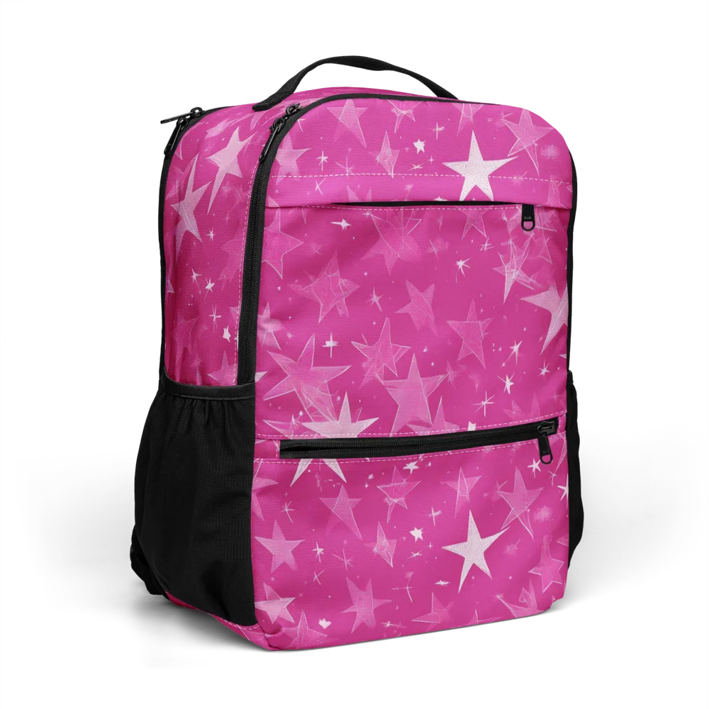 Magenta Meteor Shower on Utility Backpack — Right Front