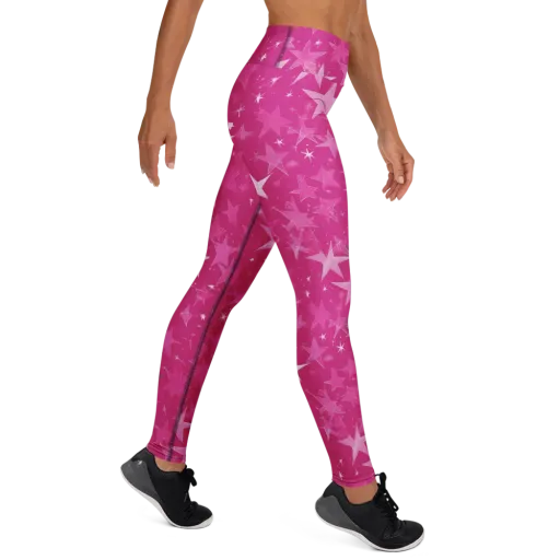 Magenta Meteor Shower on a Yoga Leggings