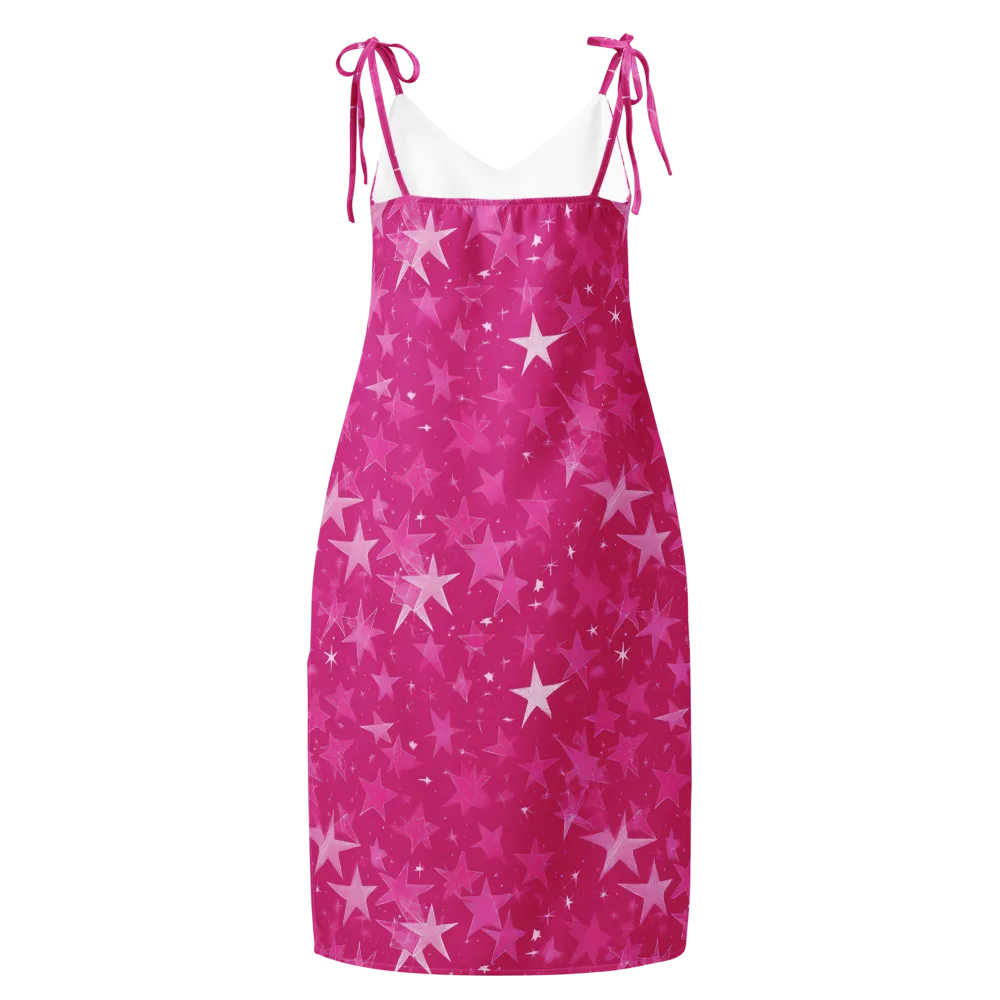 Magenta Meteor Shower on Slip Dress — Back