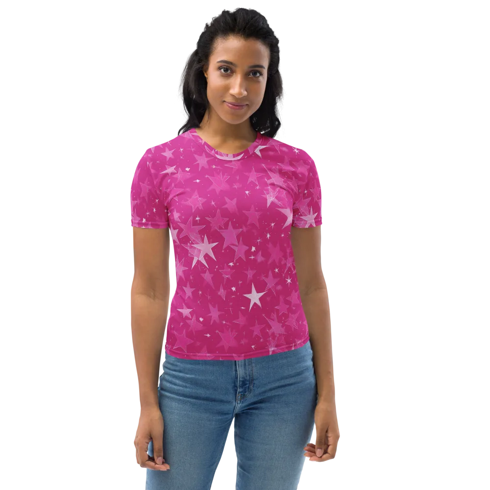 Magenta Meteor Shower on Women's Crew Neck T-Shirt — Front