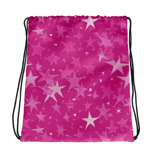 Magenta Meteor Shower on a Drawstring Bag