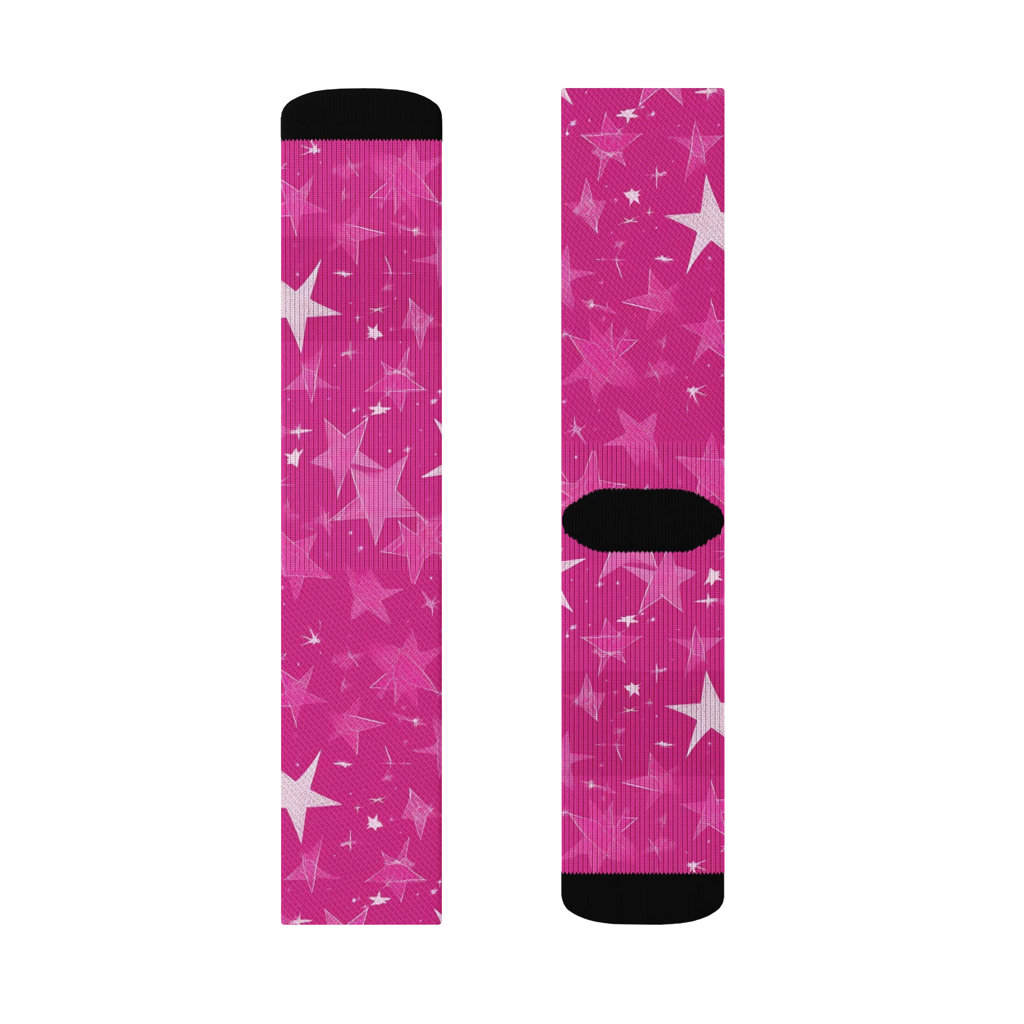 Magenta Meteor Shower on Socks — Left Sock