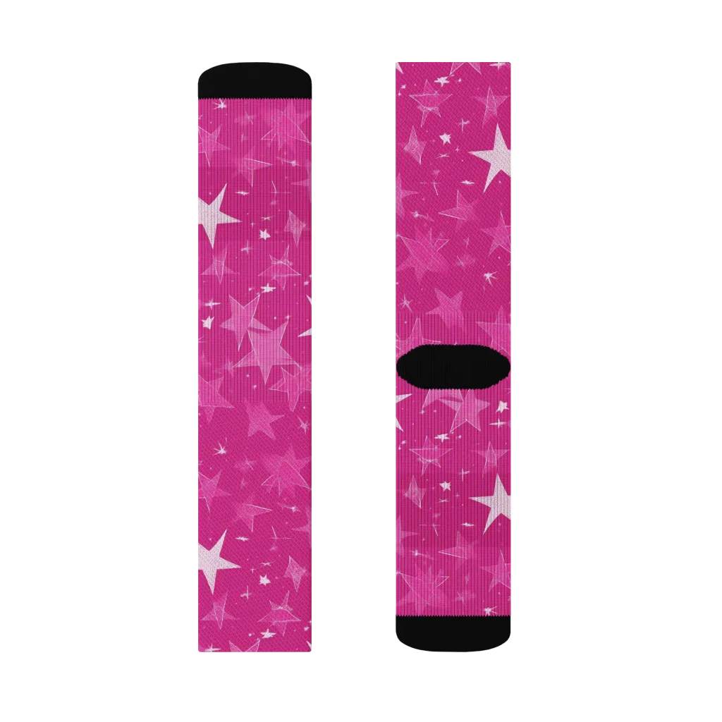 Magenta Meteor Shower on Socks — Right Sock