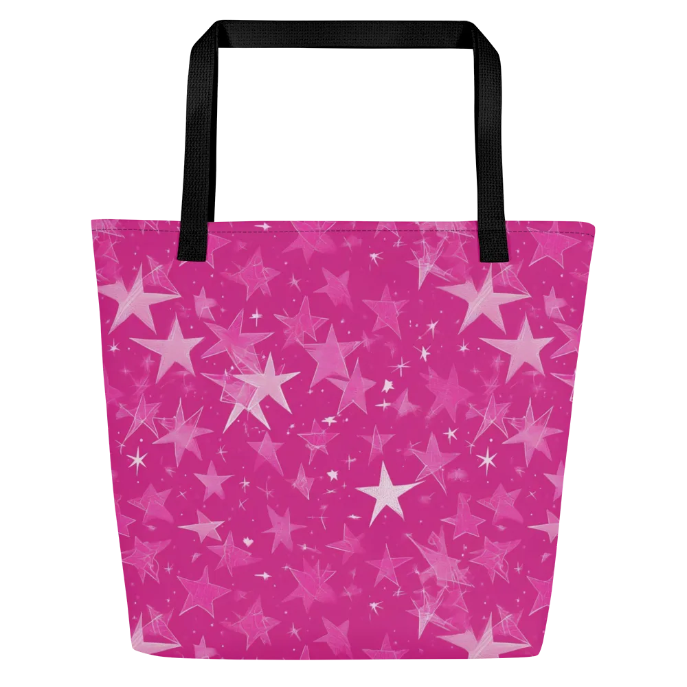 Magenta Meteor Shower on Large Tote Bag W/ Pocket — Front