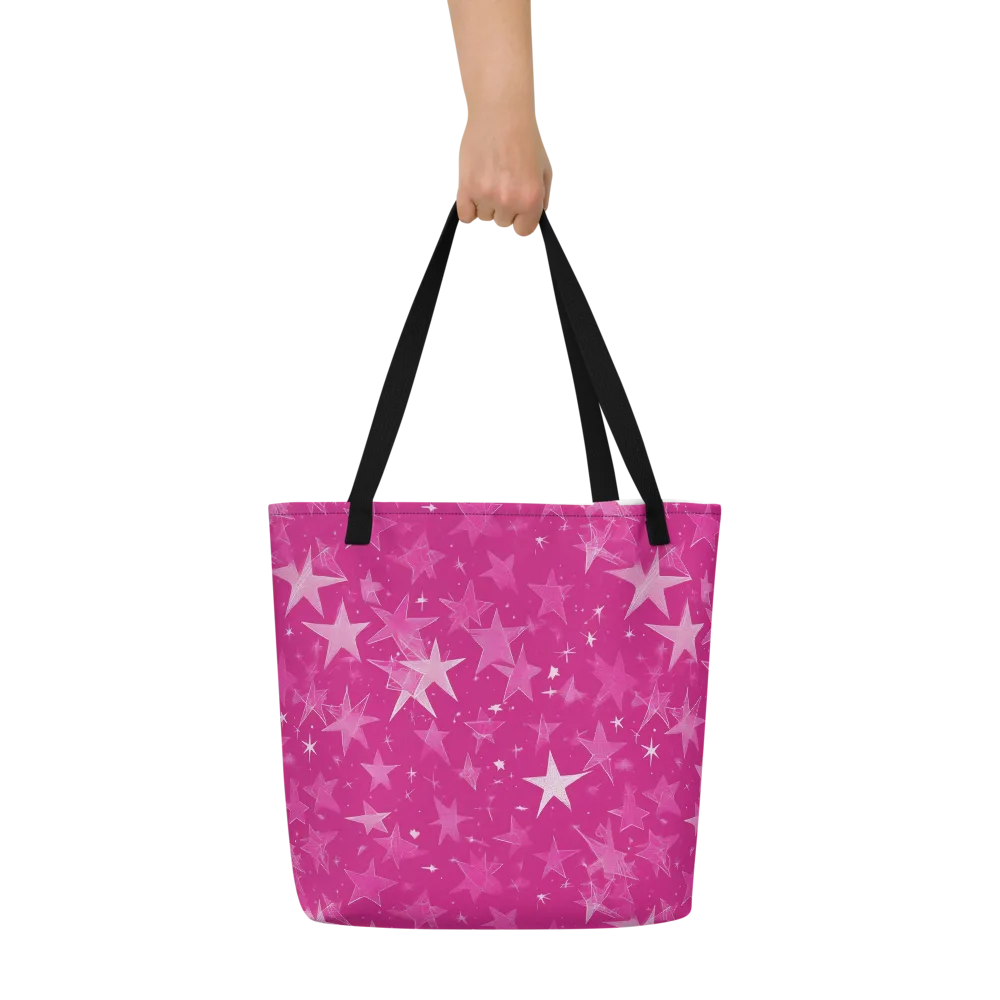 Magenta Meteor Shower on Large Tote Bag W/ Pocket — Front