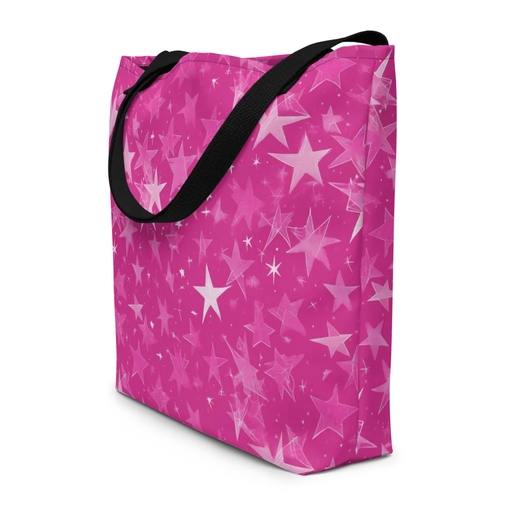 Magenta Meteor Shower on Large Tote Bag W/ Pocket — Front