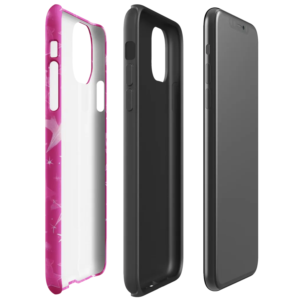 Magenta Meteor Shower on Tough Case for iPhone® — Right