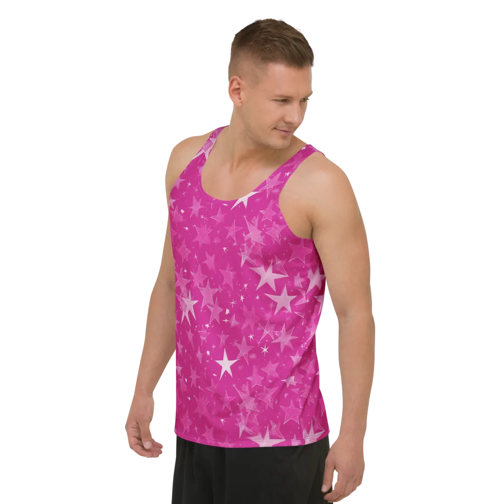 Magenta Meteor Shower on Men's Tank Top — Left Front
