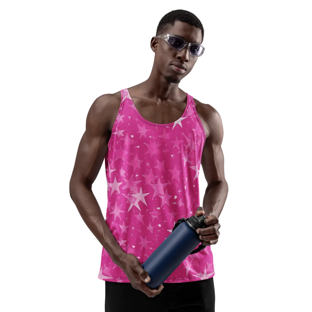 Magenta Meteor Shower on Men's Tank Top — Front