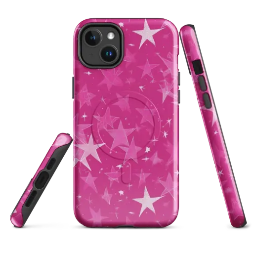 Magenta Meteor Shower on a MagSafe Tough Case for iPhone®