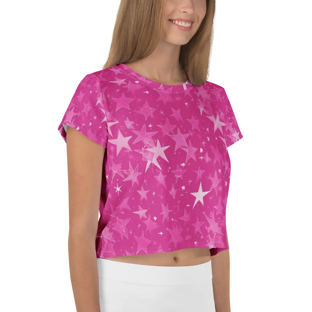 Magenta Meteor Shower on Crop Tee — Right
