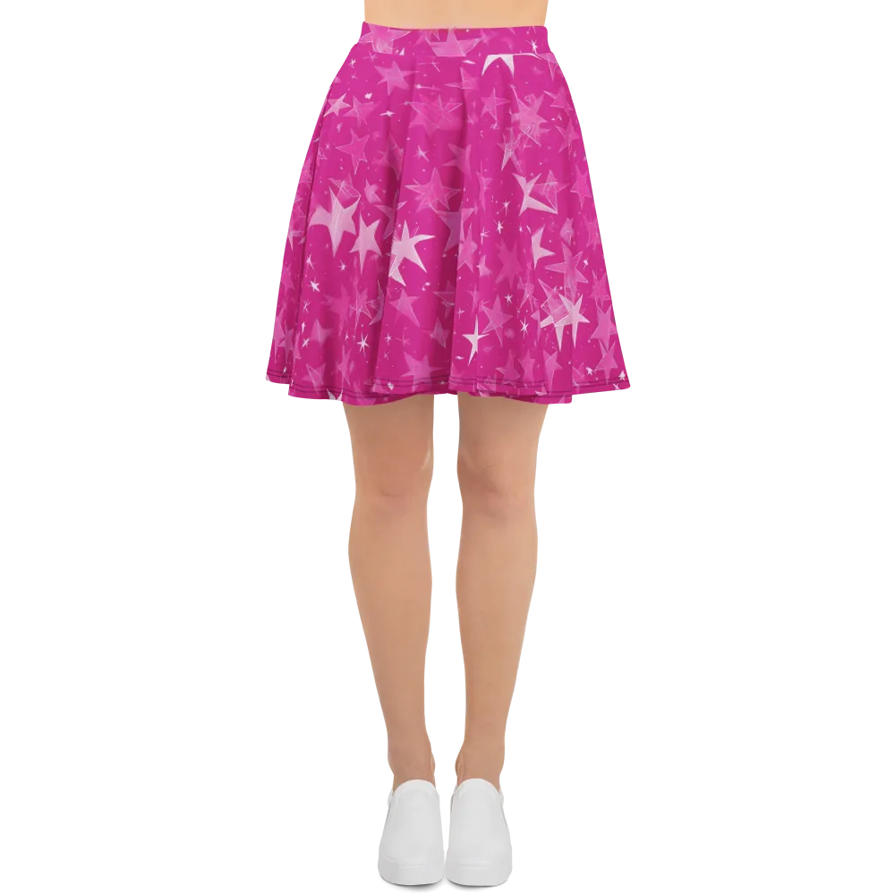 Magenta Meteor Shower on Skater Skirt — Front