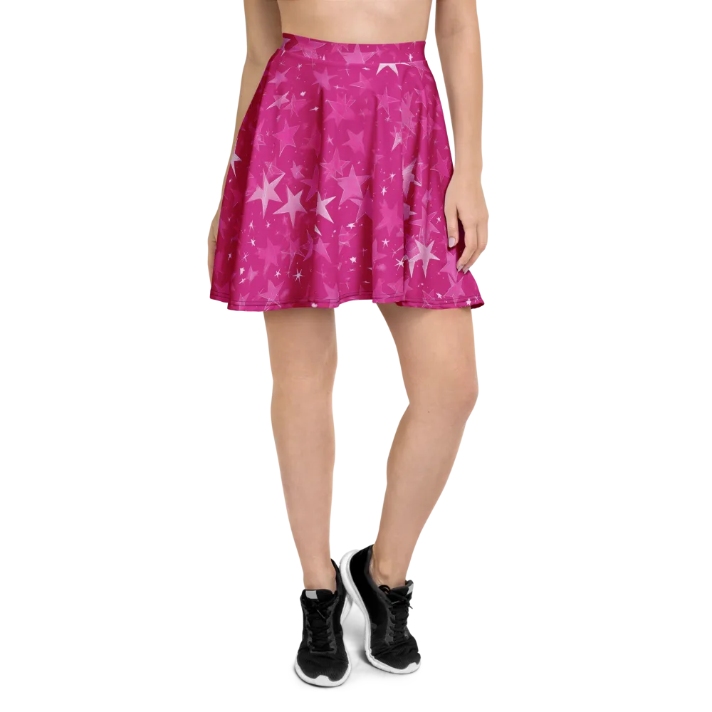 Magenta Meteor Shower on Skater Skirt — Front