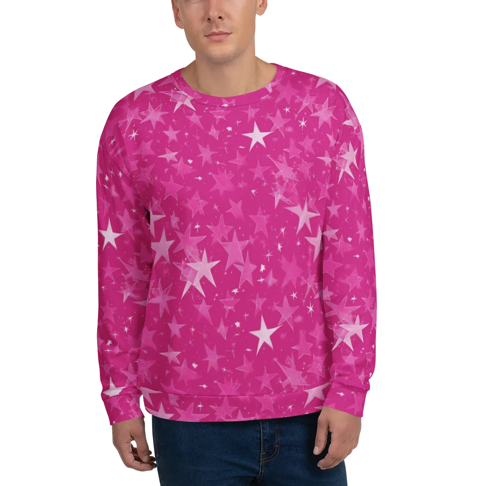 Magenta Meteor Shower on Sweatshirt — Front