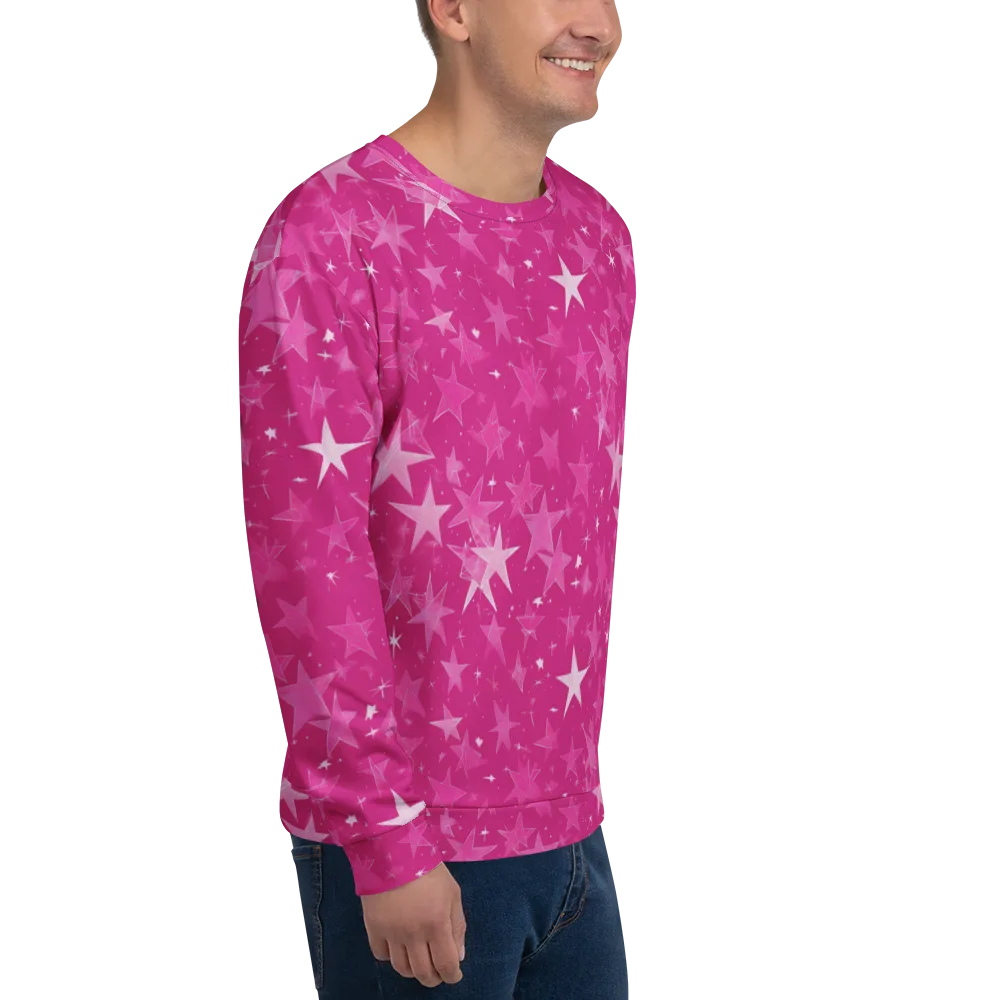 Magenta Meteor Shower on Sweatshirt — Right Front