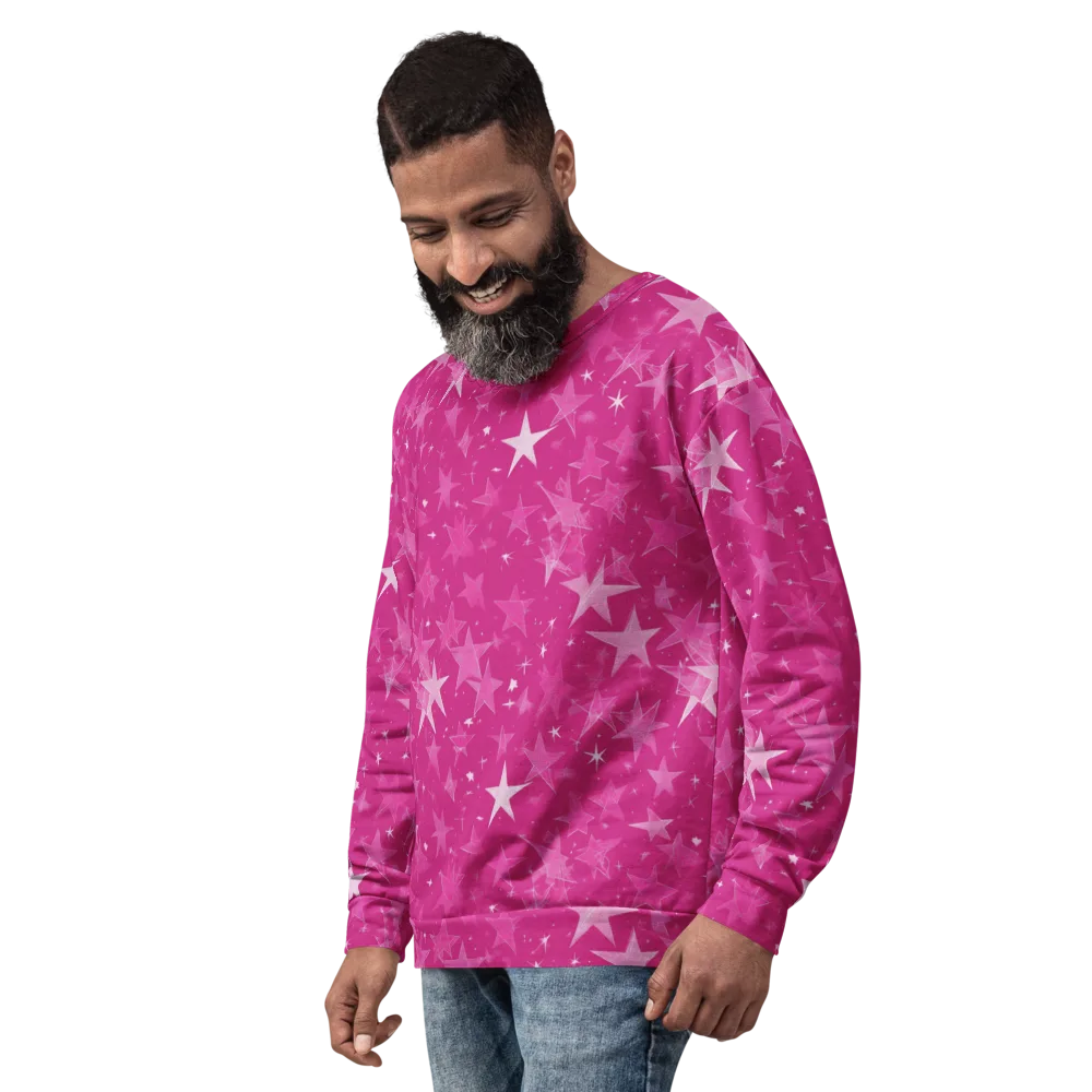 Magenta Meteor Shower on Sweatshirt — Left Front