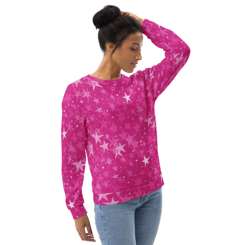 Magenta Meteor Shower on Sweatshirt — Right Front