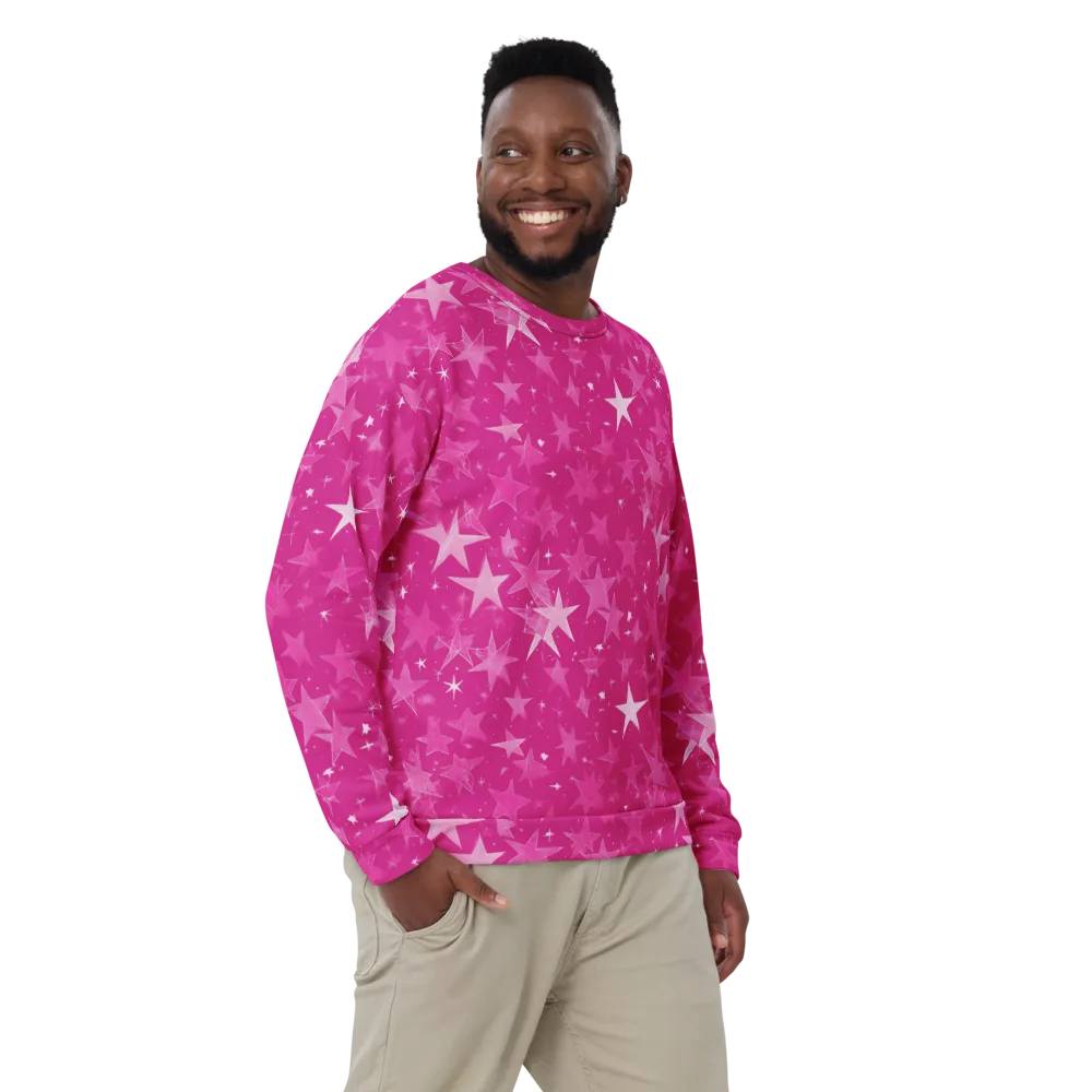 Magenta Meteor Shower on Sweatshirt — Front