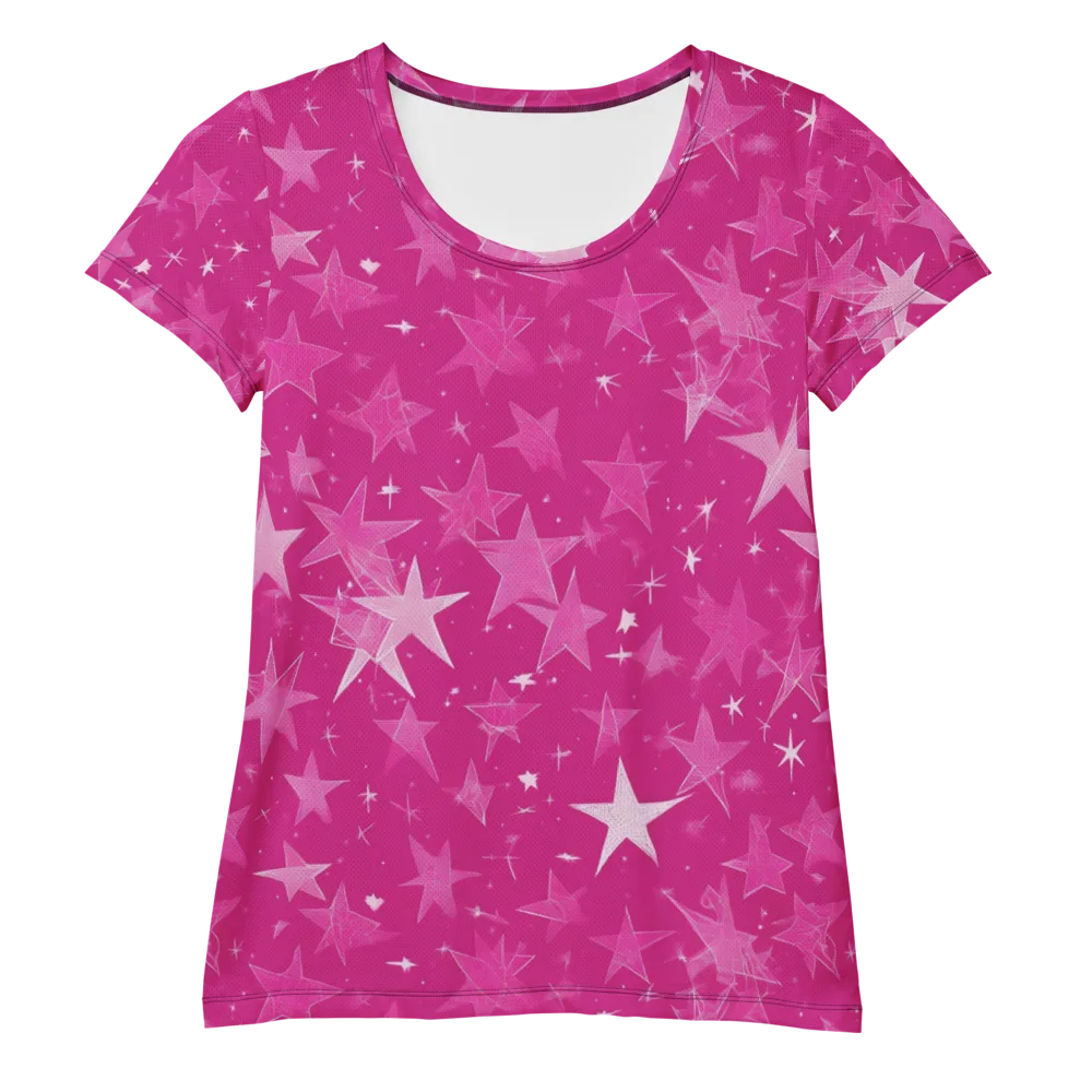 Magenta Meteor Shower on Women's Athletic T-Shirt — Front