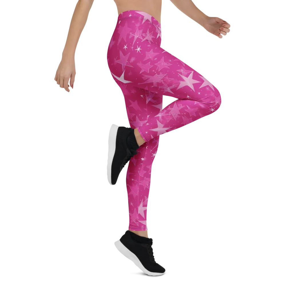 Magenta Meteor Shower on Leggings — Right