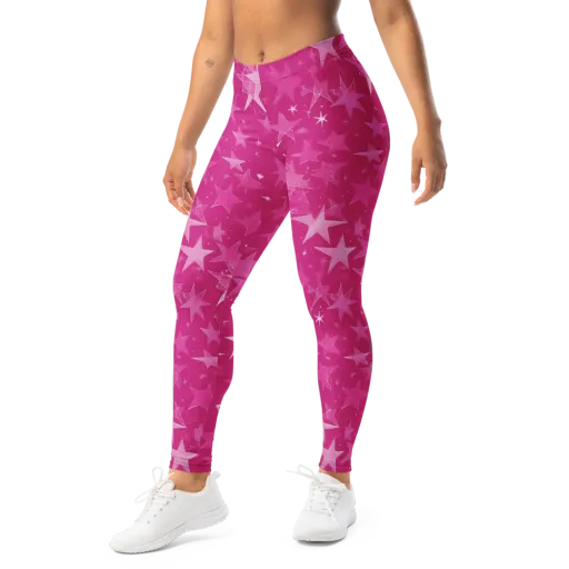 Magenta Meteor Shower on a Leggings