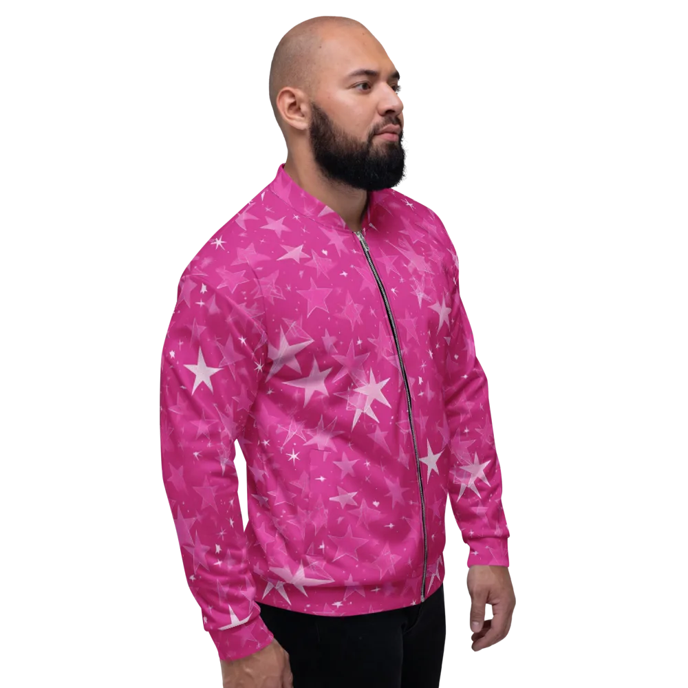 Magenta Meteor Shower on Bomber Jacket — Right