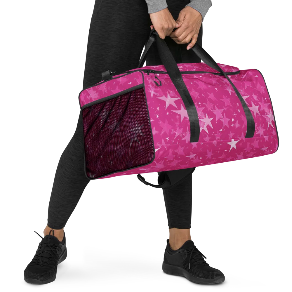 Magenta Meteor Shower on Duffle Bag — Right Front