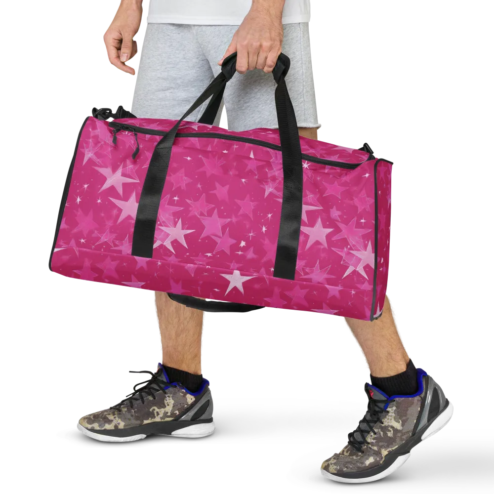 Magenta Meteor Shower on Duffle Bag — Front